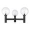 Z-Lite Laurent Outdoor Post Mount Fixture, 3-Light, 39 In.W x 22.5 In.H, Black/Clear Seedy 599BP3-BK - alternate 2